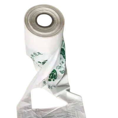 PBAT PLA Corn Starch túi mua sắm phân hủy sinh học kích thước tùy chỉnh Màu xanh trắng