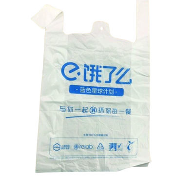 Bao bì mua sắm nhựa tái sử dụng có thể phân hủy sinh học cho hàng tạp hóa Màu xanh trắng